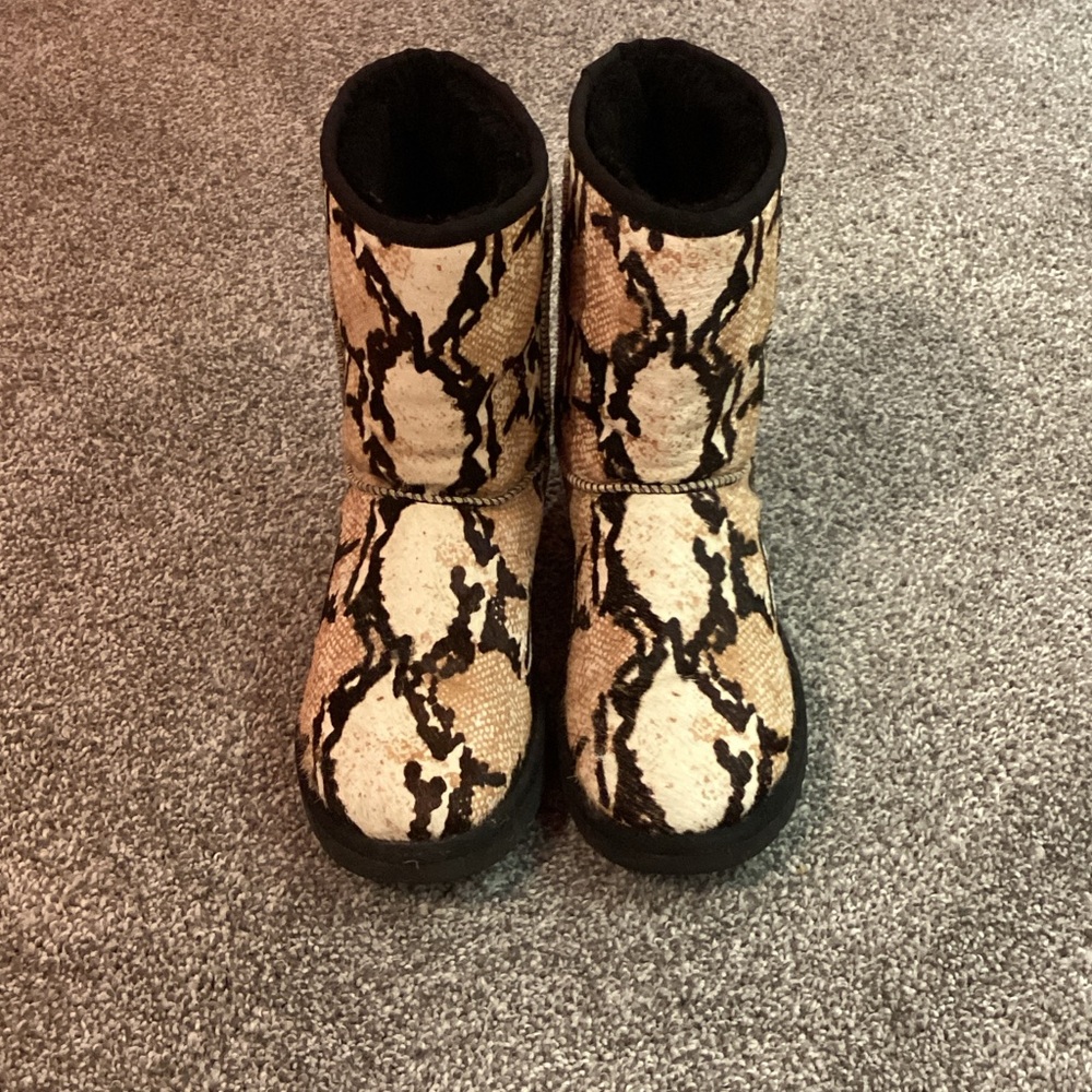 UGG Tan and Black Patterned Boots